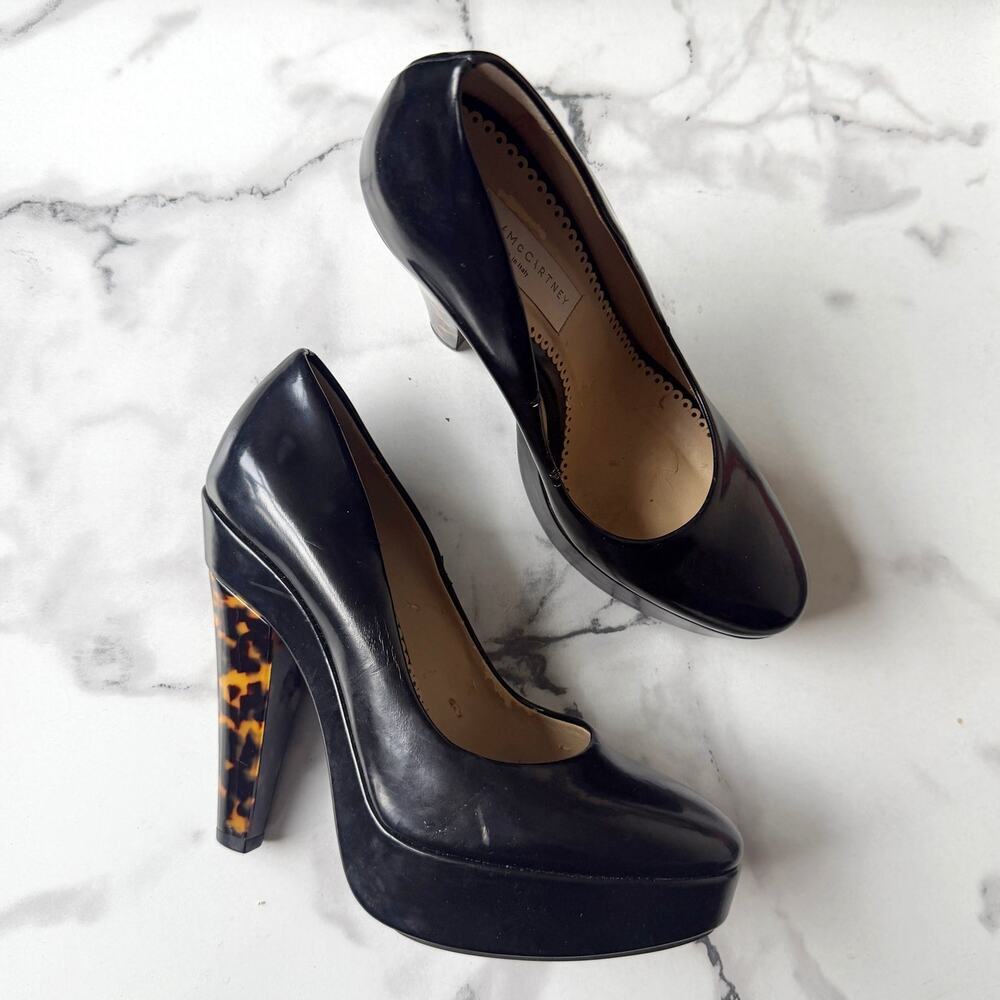 Stella McCartney Corinne Black Platform Pumps Size 37.5